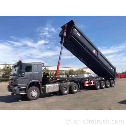 ด้านหลัง Tipping Tipper Semi Truck Dump Trailer